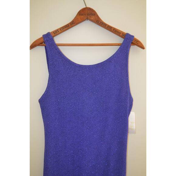 Y2K Periwinkle Sparkly Maxi Dress Open Back Size Small - Picture 5 of 8